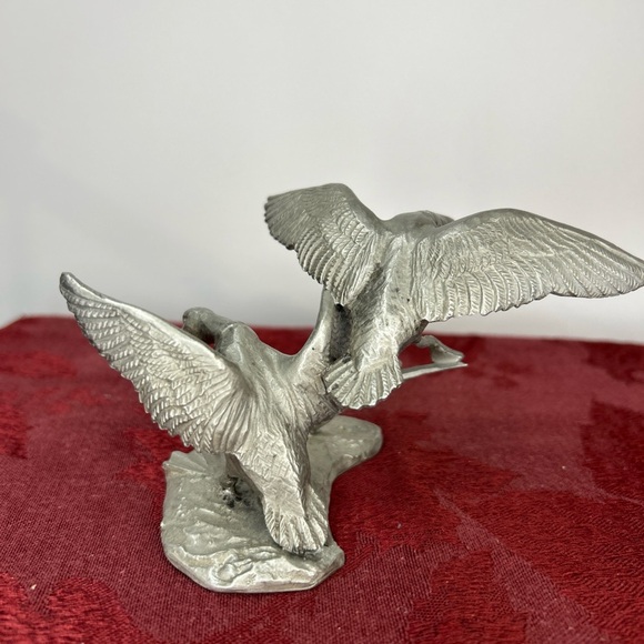 Rawcliffe P. Davis pewter Geese Duck Sculpture vintage signed 1978 - Picture 3 of 9